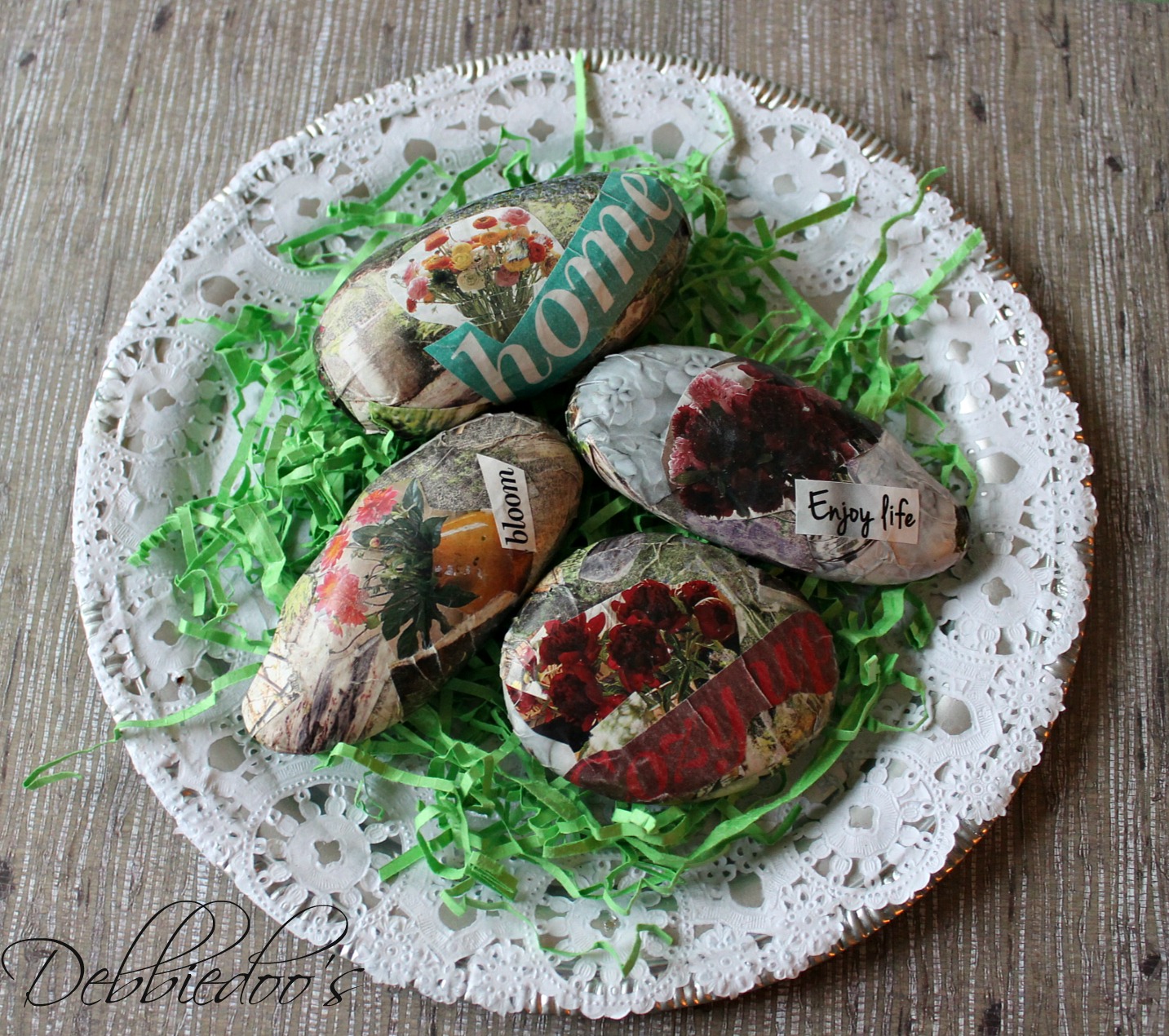 How to mod podge on rocks