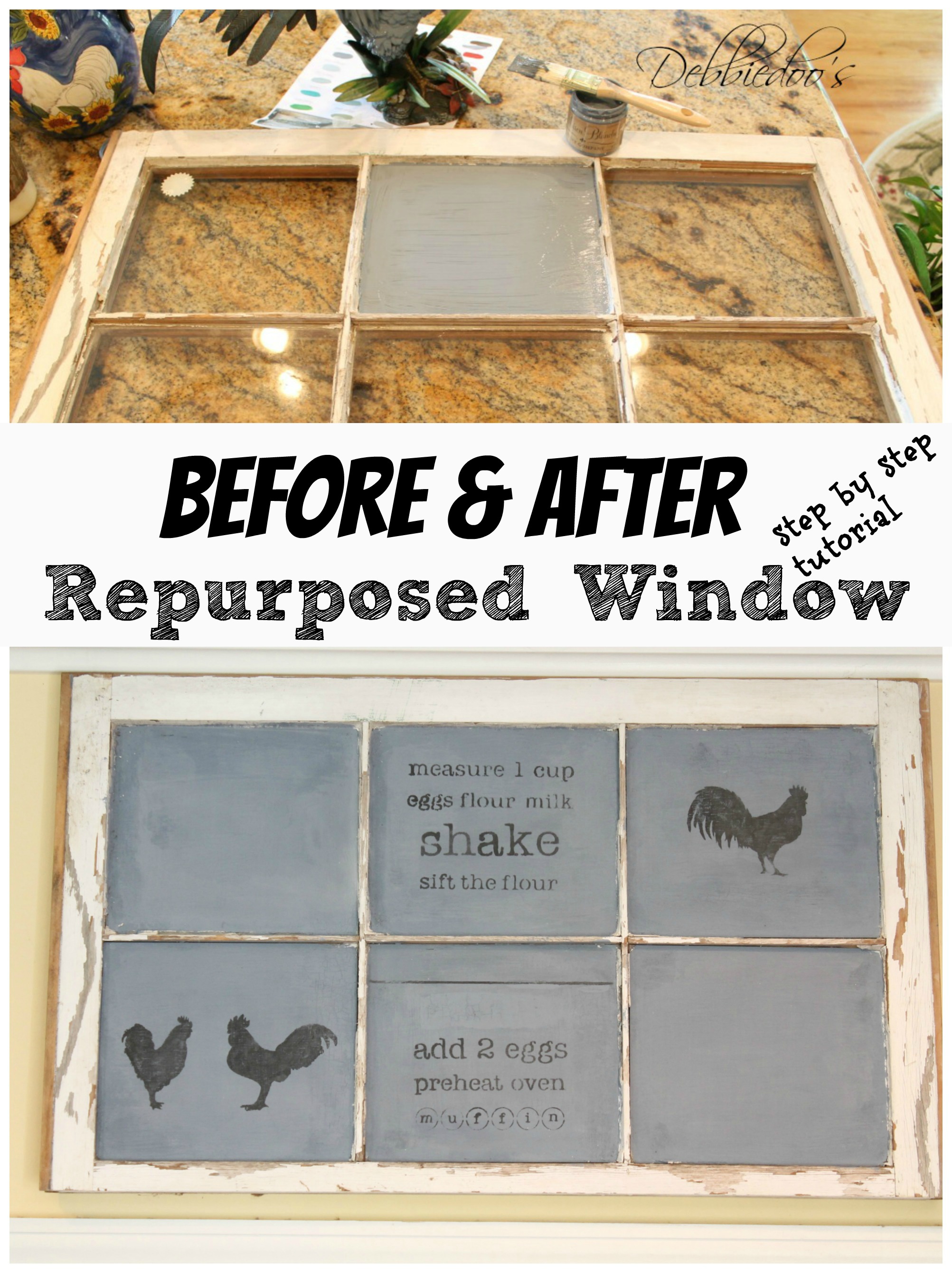 How to make an old window into a chalkboard work of art Debbiedoos