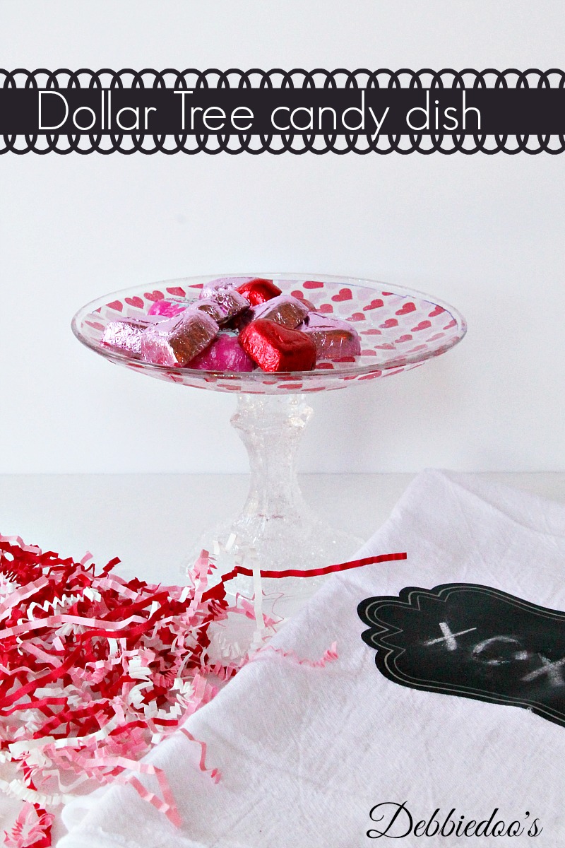 How to make a dollar tree Valentine candy dish Debbiedoos