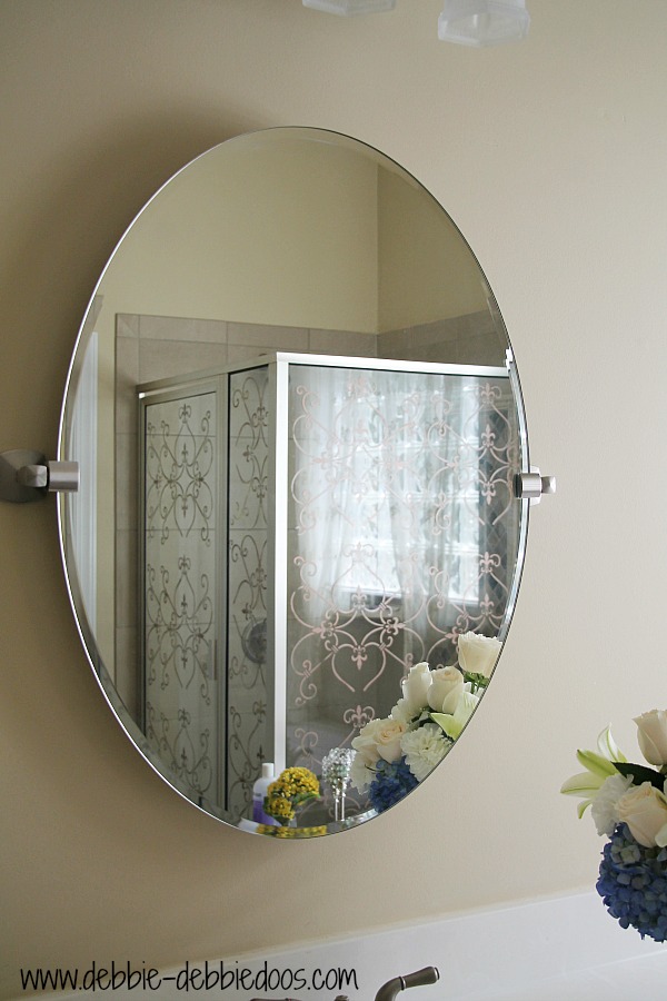 Removing builder grade bathroom mirrors Debbiedoos