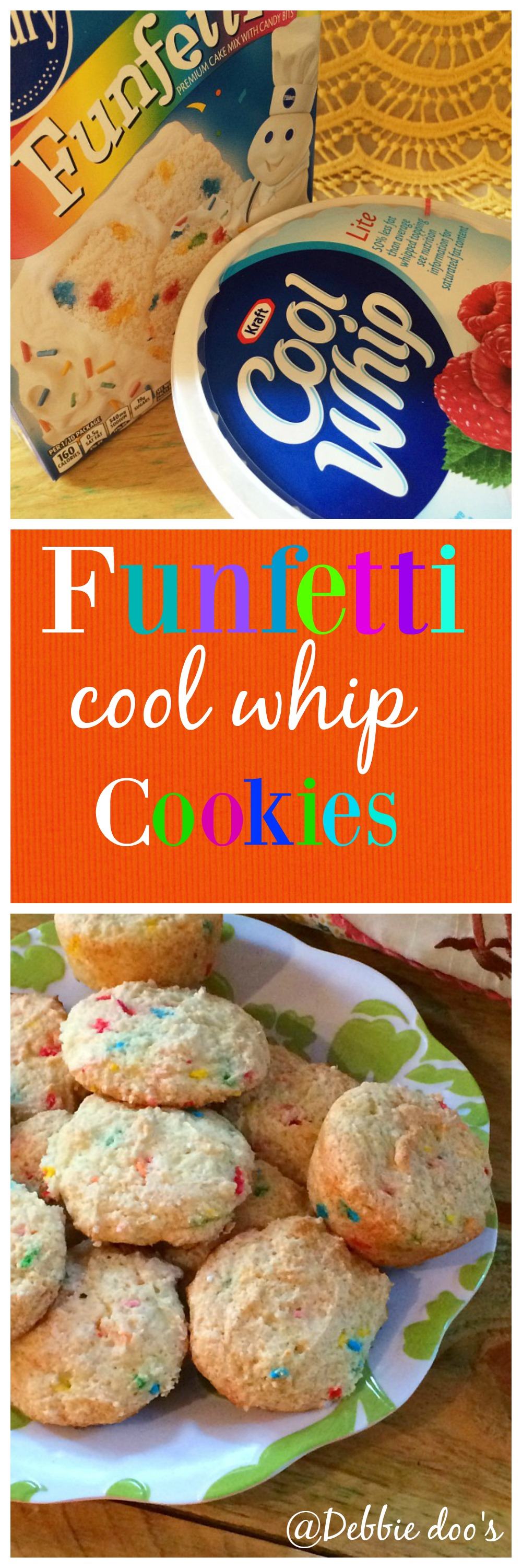 3 ingredient funfetti cool whip cookies Debbiedoos