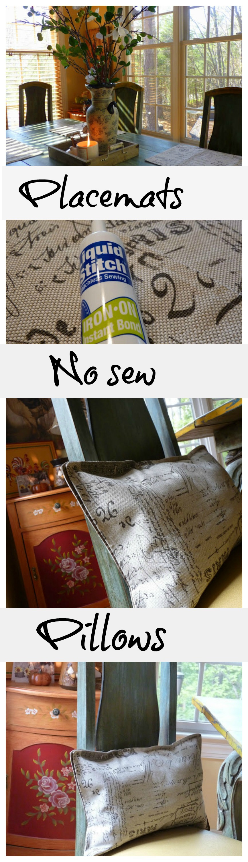 Diy No sew Placemat pillows