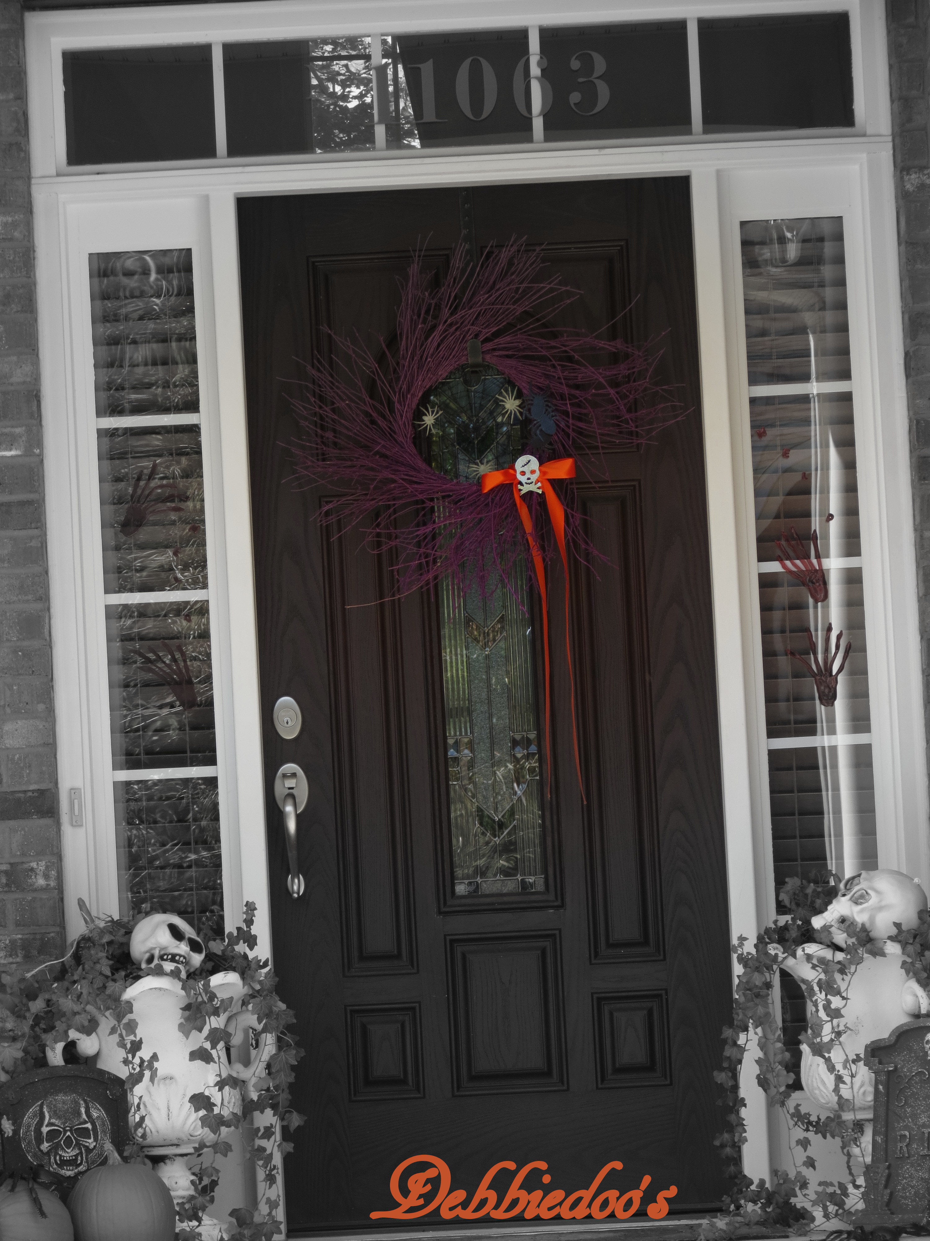 Spray painted Halloween wreath