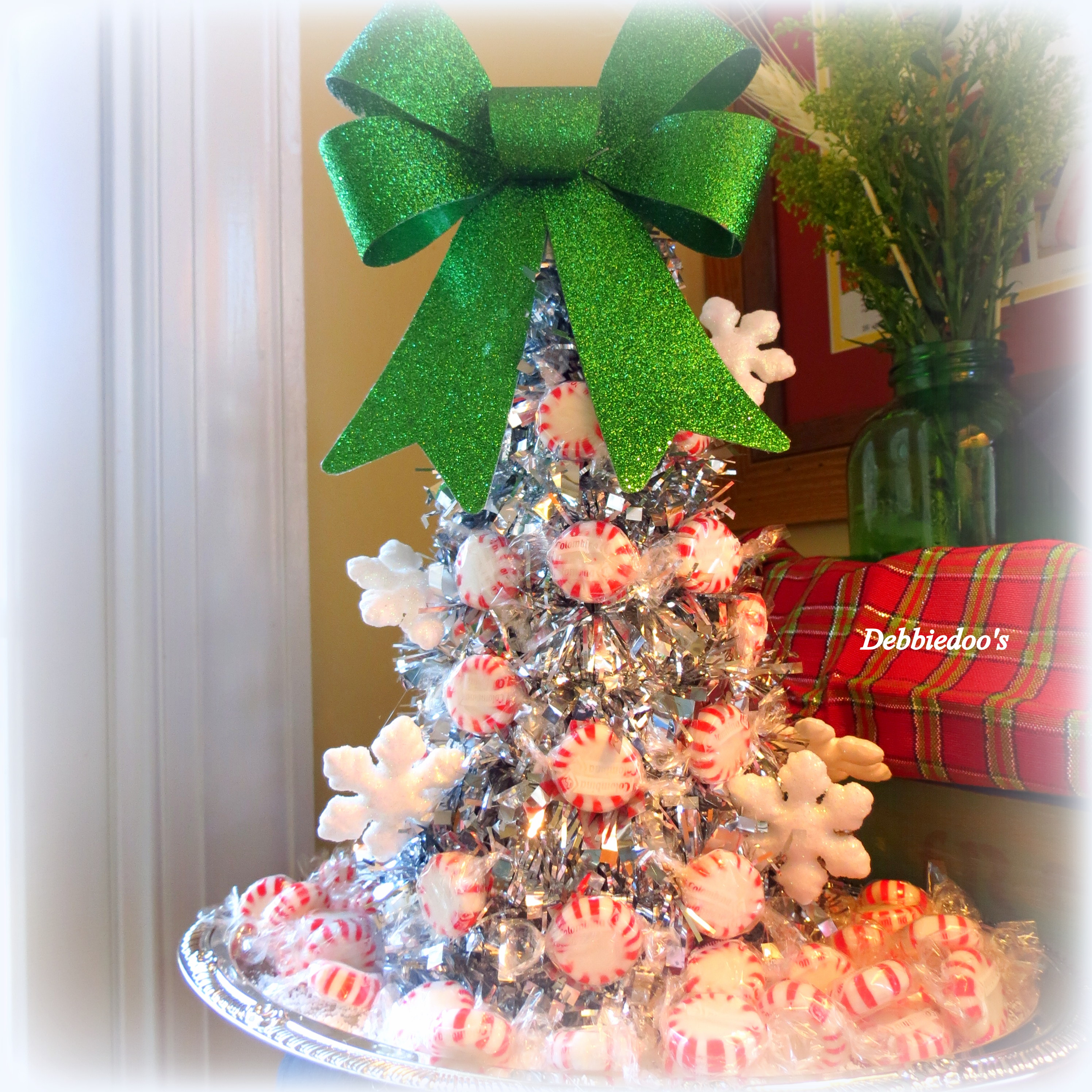 A Sparkly Peppermint Christmas Tree Dollar Tree Craft Debbiedoos A Sparkly Peppermint Christmas Tree Dollar Tree Craft Debbiedoos