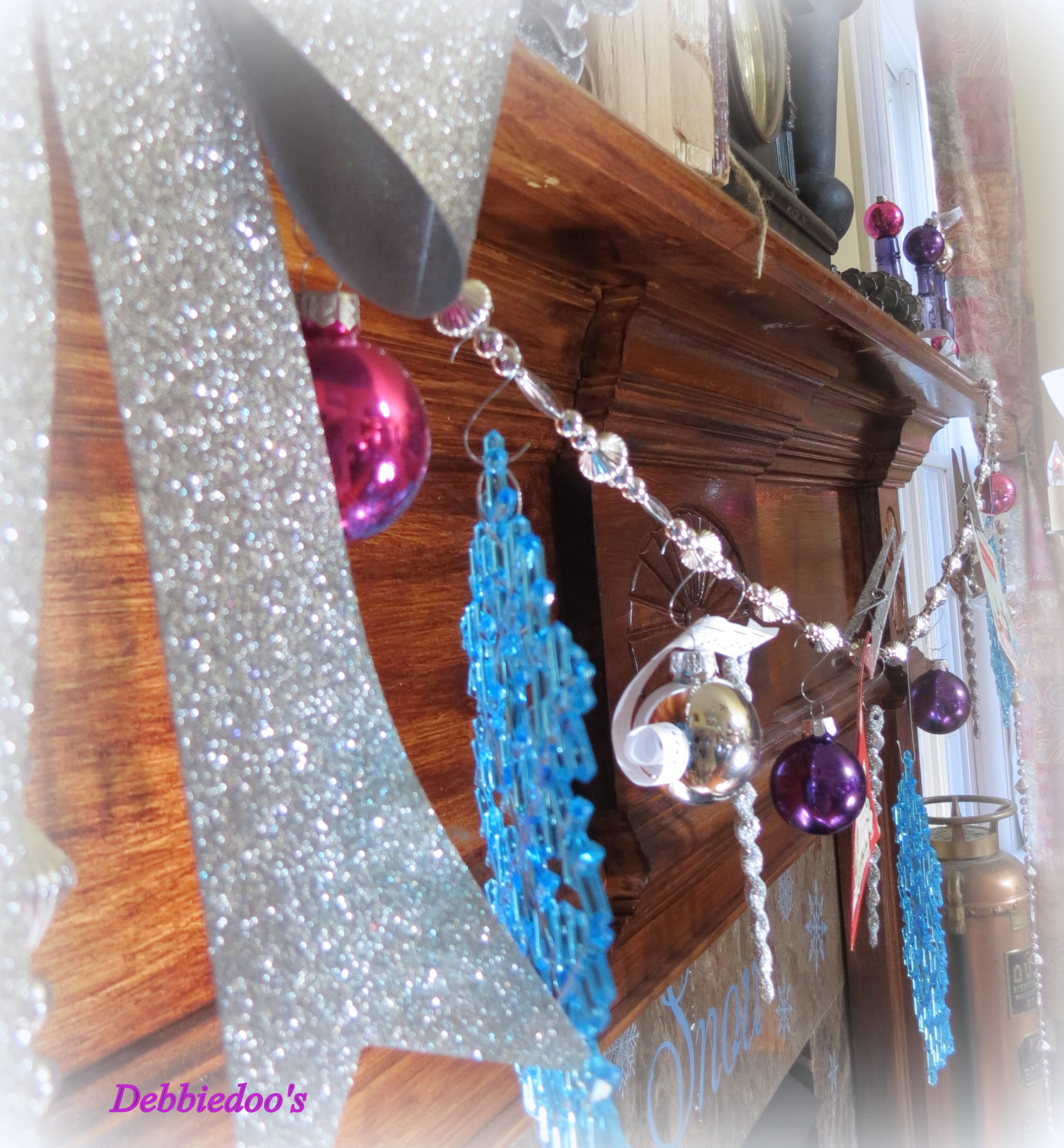 Christmas mantel with dollar tree
