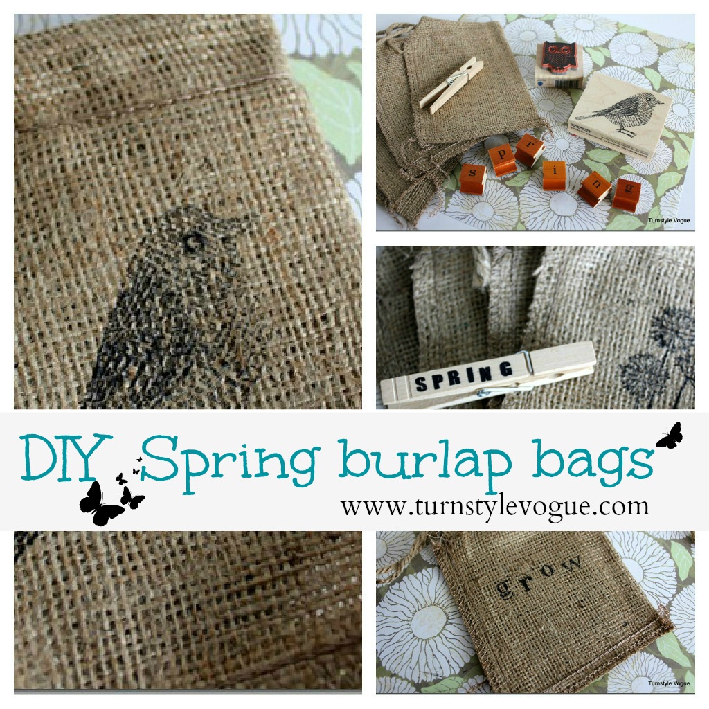 Diy Spring burlap bags Debbiedoo's