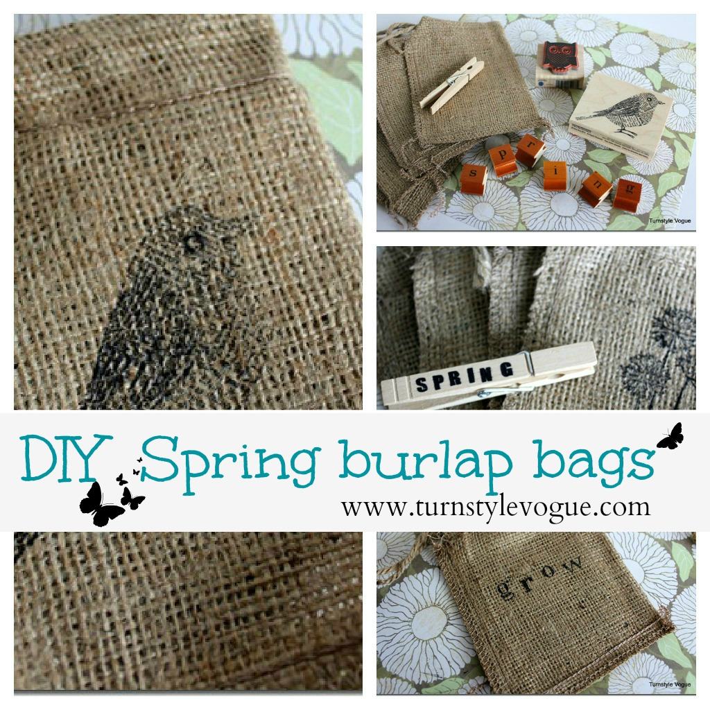 Diy Spring burlap bags Debbiedoo's