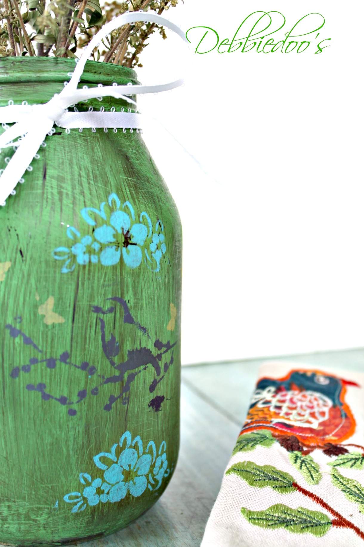 Recycled glass jar crafts Debbiedoos