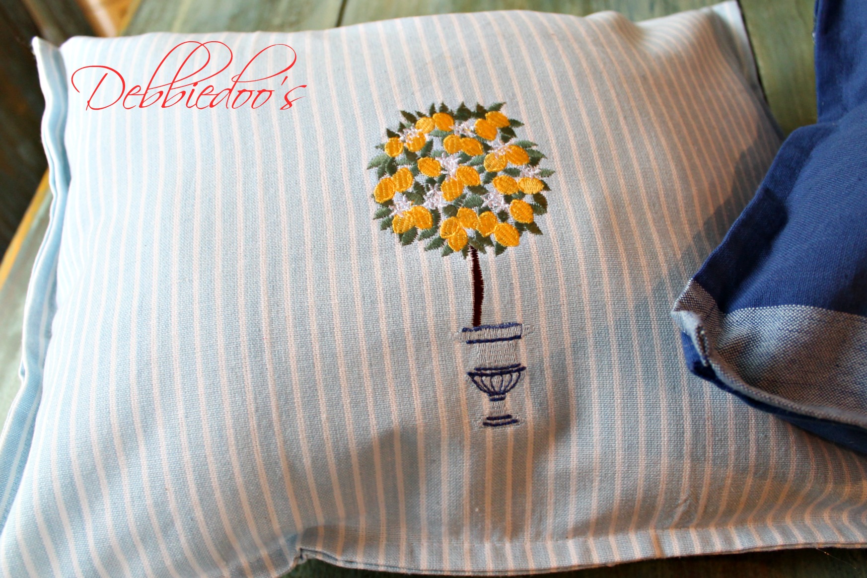How to make a dish towel pillow for 2.00 Debbiedoos