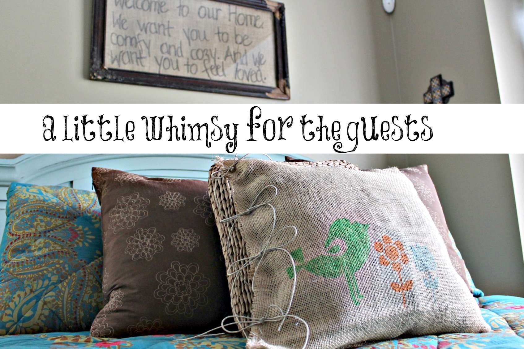 Diy No Sew Burlap Pillow Stenciled With Fabric Markers Debbiedoos