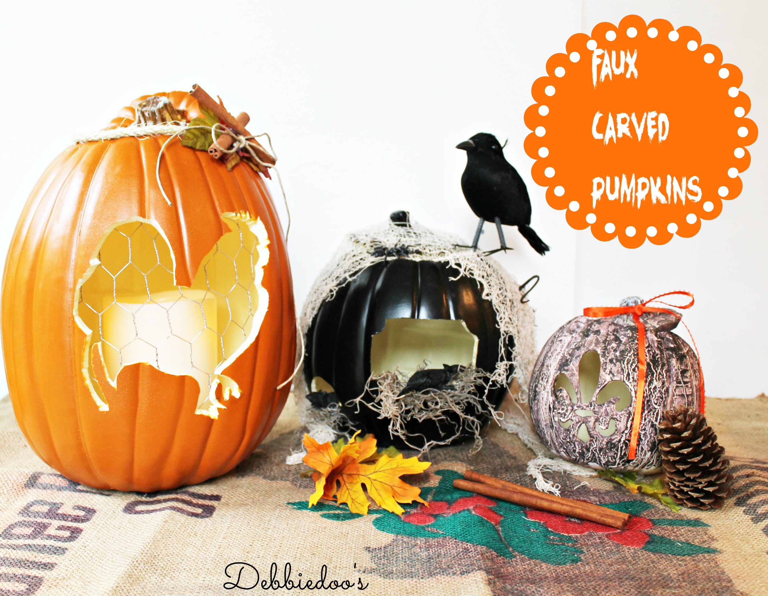 How to carve faux pumpkins with a hot knife tool - Debbiedoos