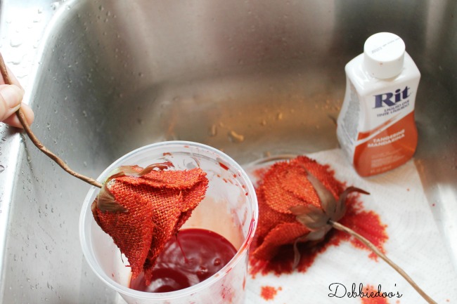 using rit dye for burlap tangerine