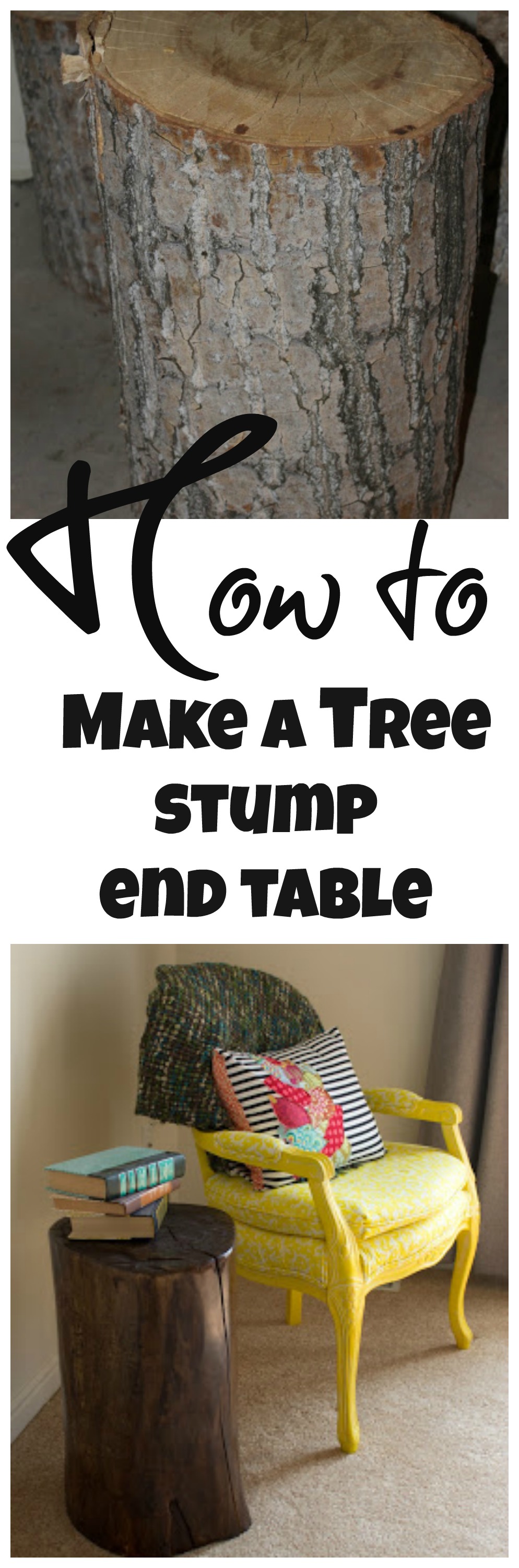 Diy tree stump end table - Debbiedoos