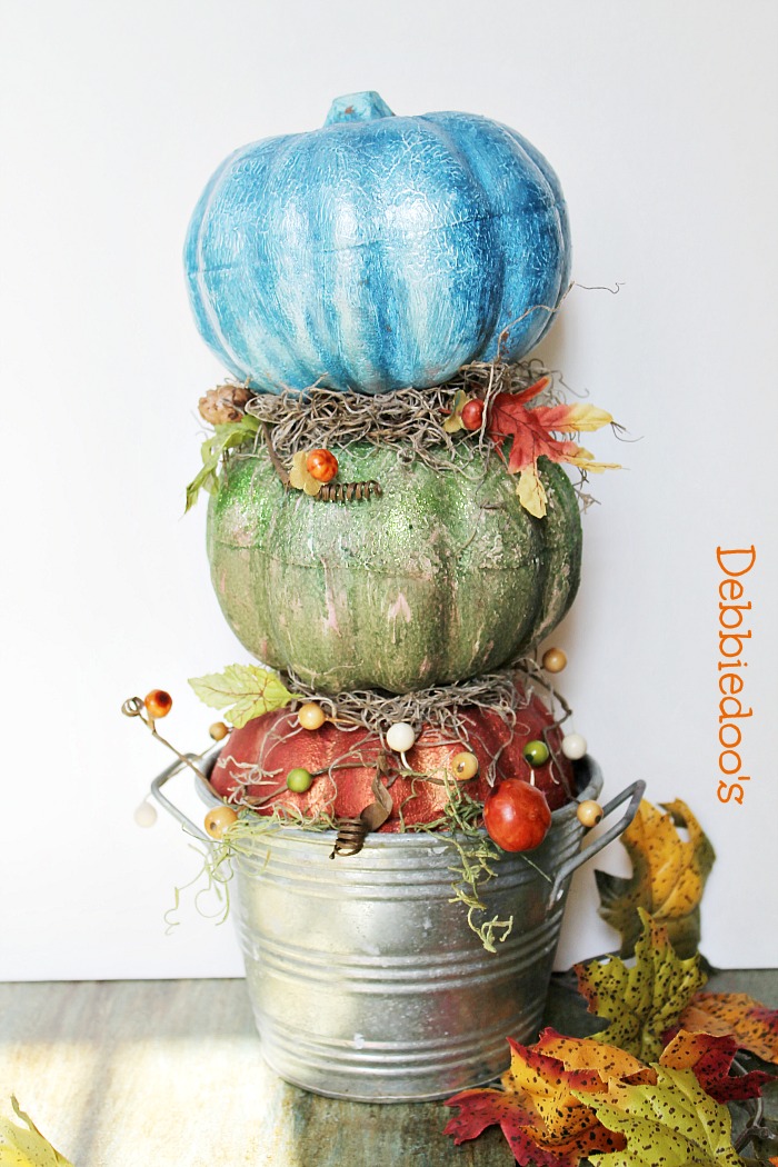Dollar Tree Pumpkin Topiary Debbiedoos