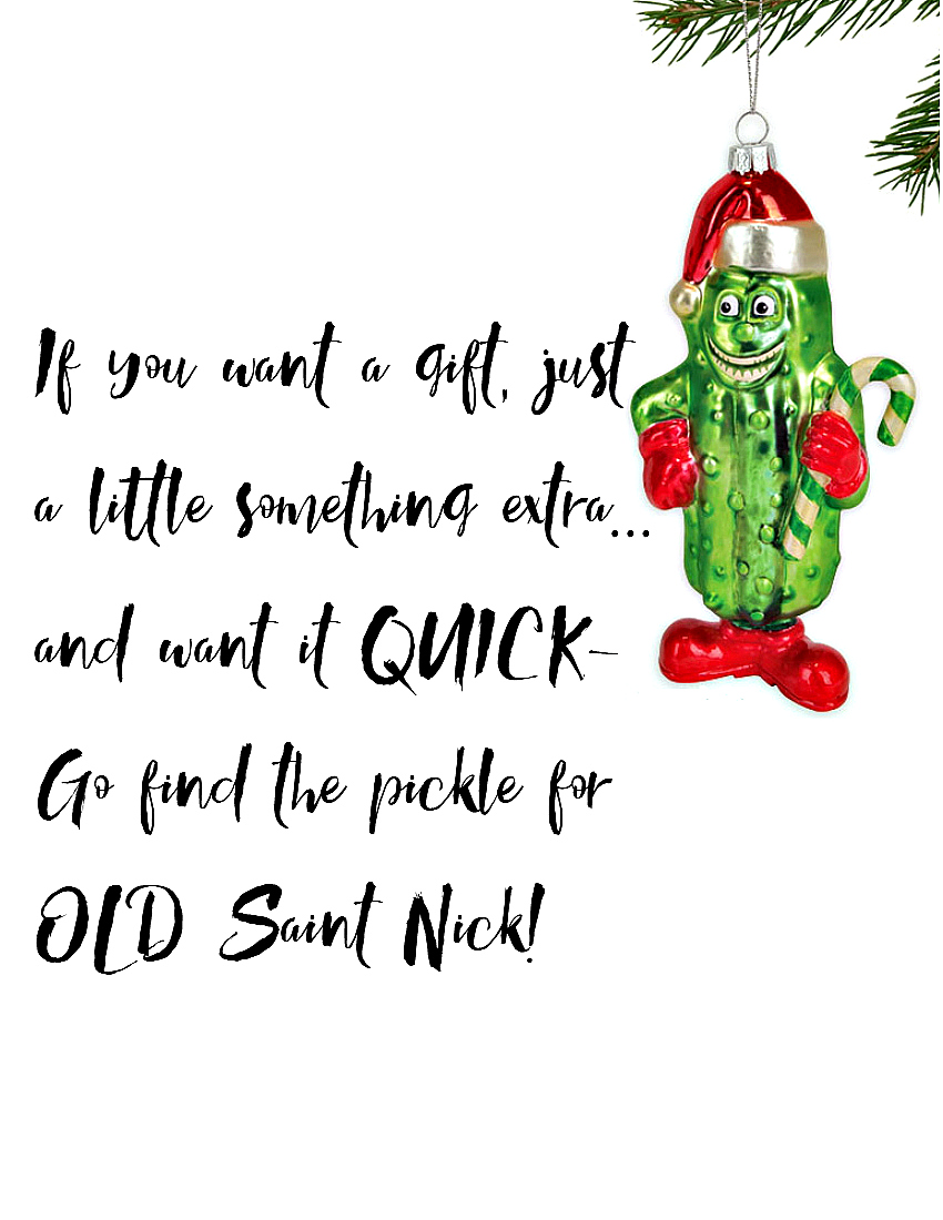 Christmas Pickle Story Printable
