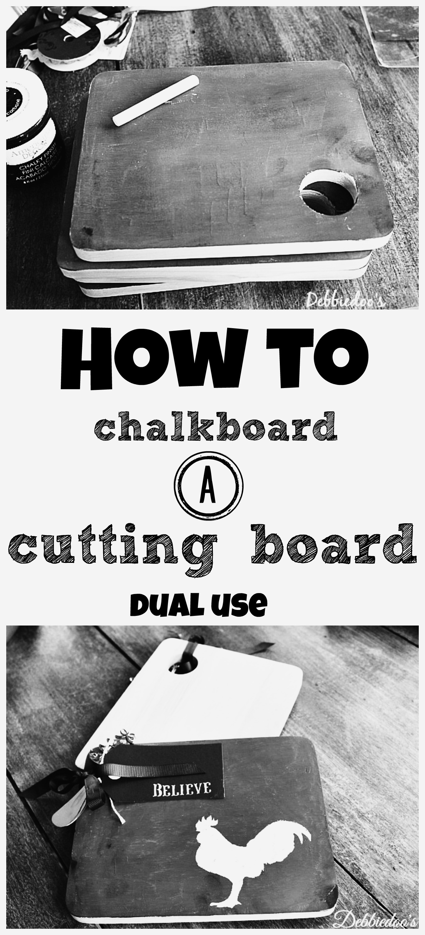 How to chalkboard a cutting board Debbiedoos