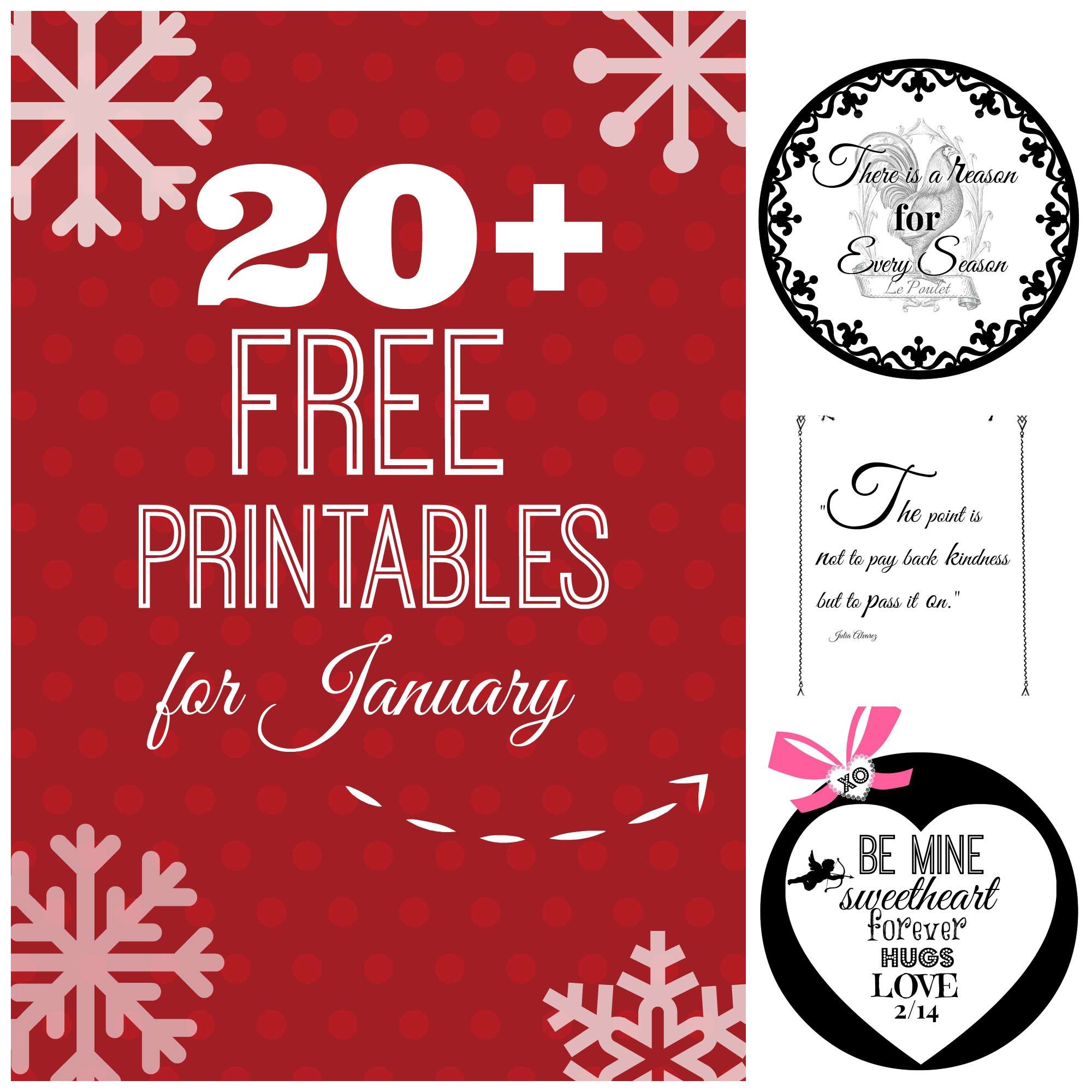 20+ Free printables for January - Debbiedoos