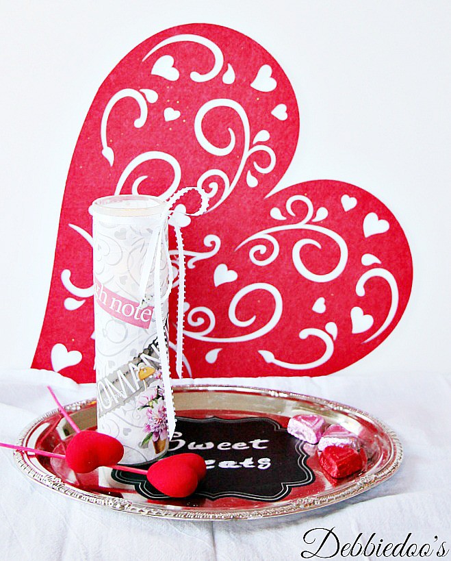 Mod podge and Dollar tree Valentine candle Debbiedoos