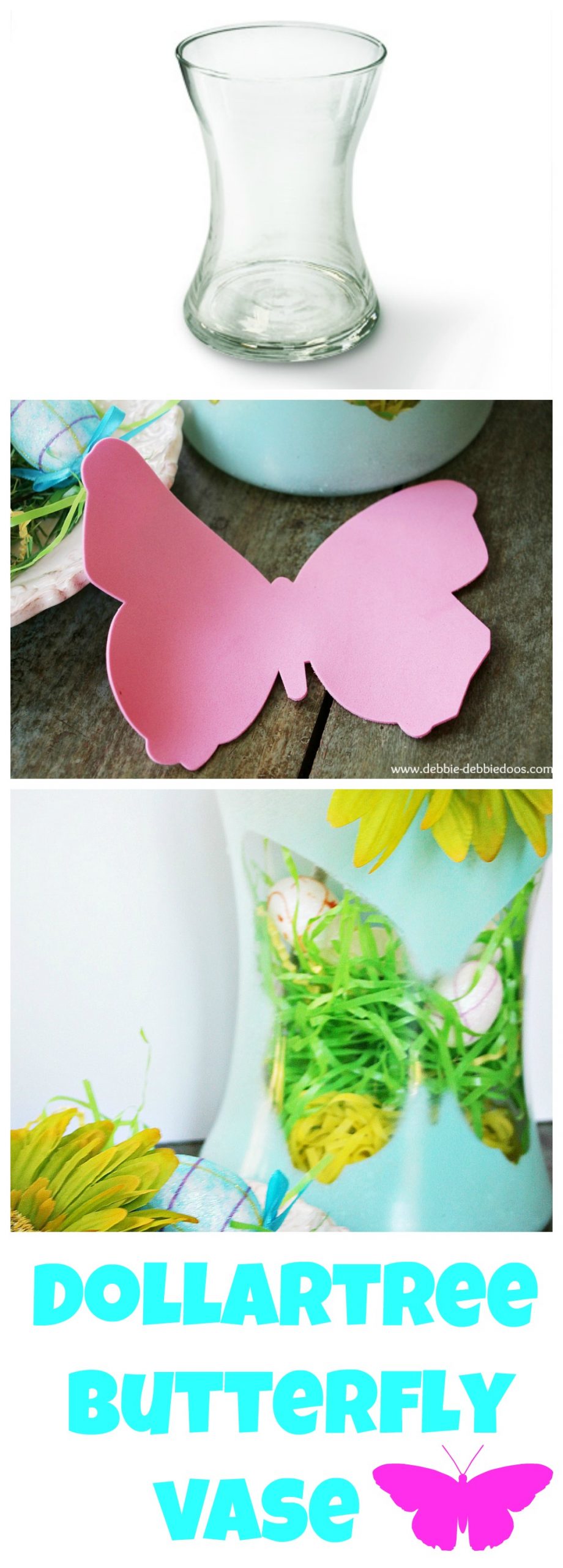 Dollar tree Butterfly silhouette vase Debbiedoos