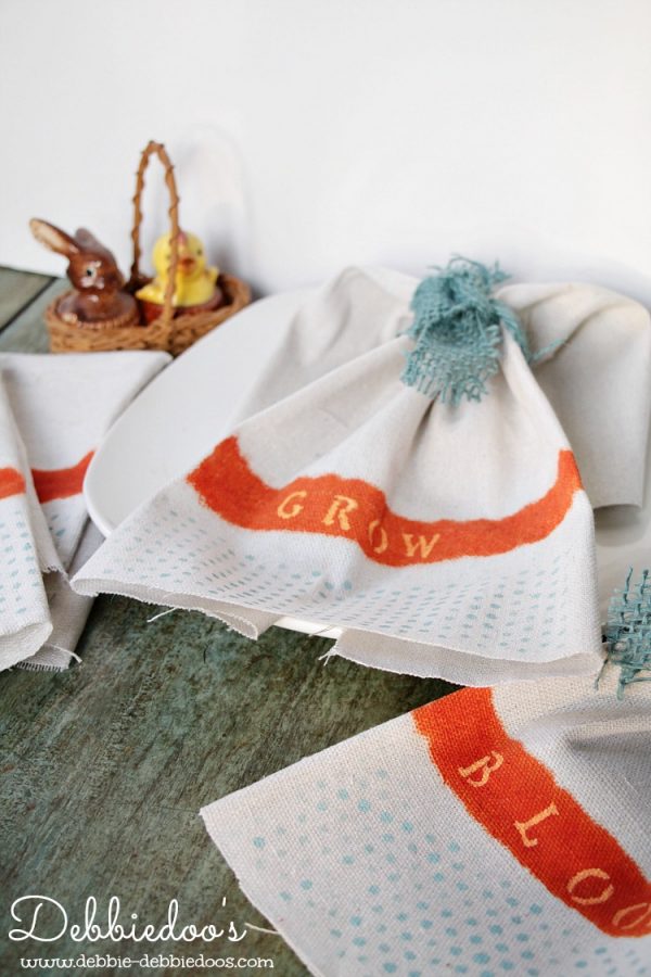 Diy Drop cloth Spring polka dot napkins Debbiedoos