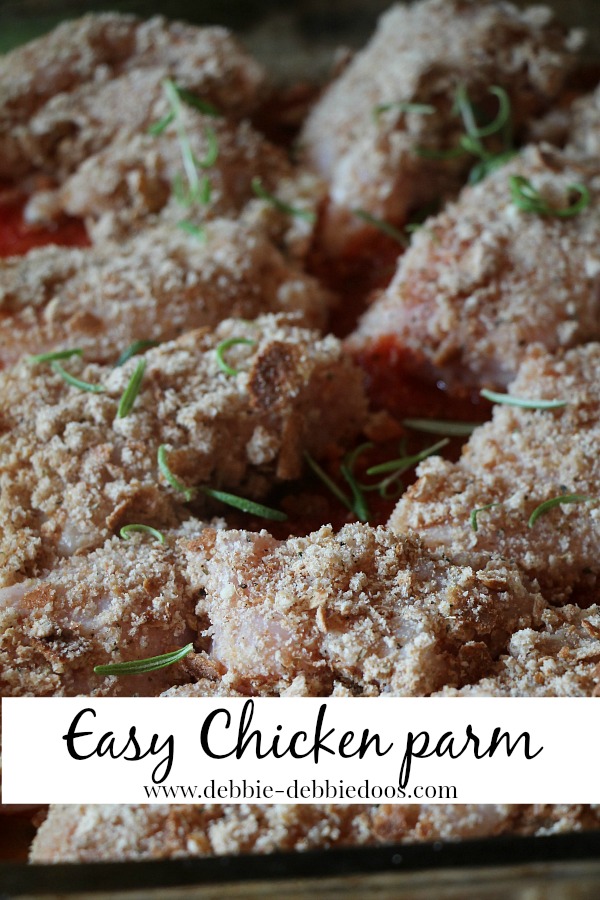 Low fat Chicken Parmesan and home made wheat bread crumbs Debbiedoos