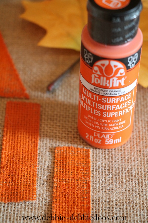 Burlap Fall art work for less than 15.00 Debbiedoos