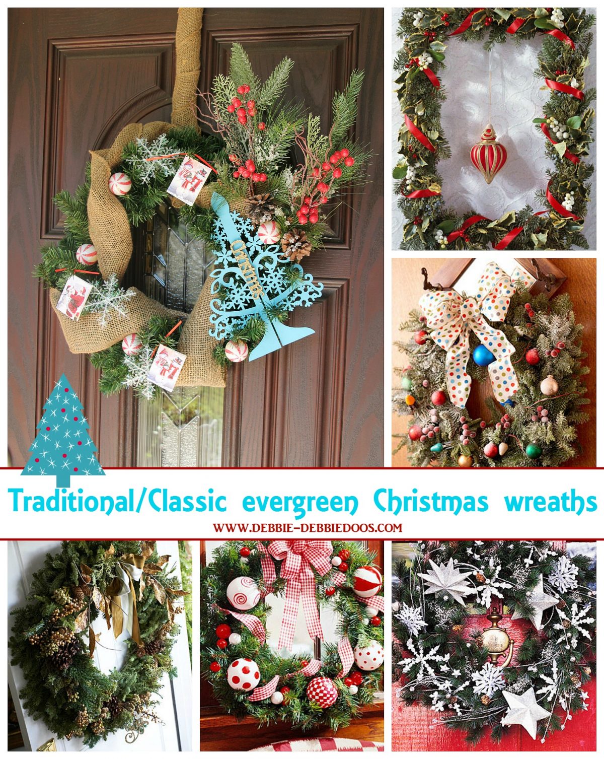 Traditional Evergreen Christmas wreaths - Debbiedoos