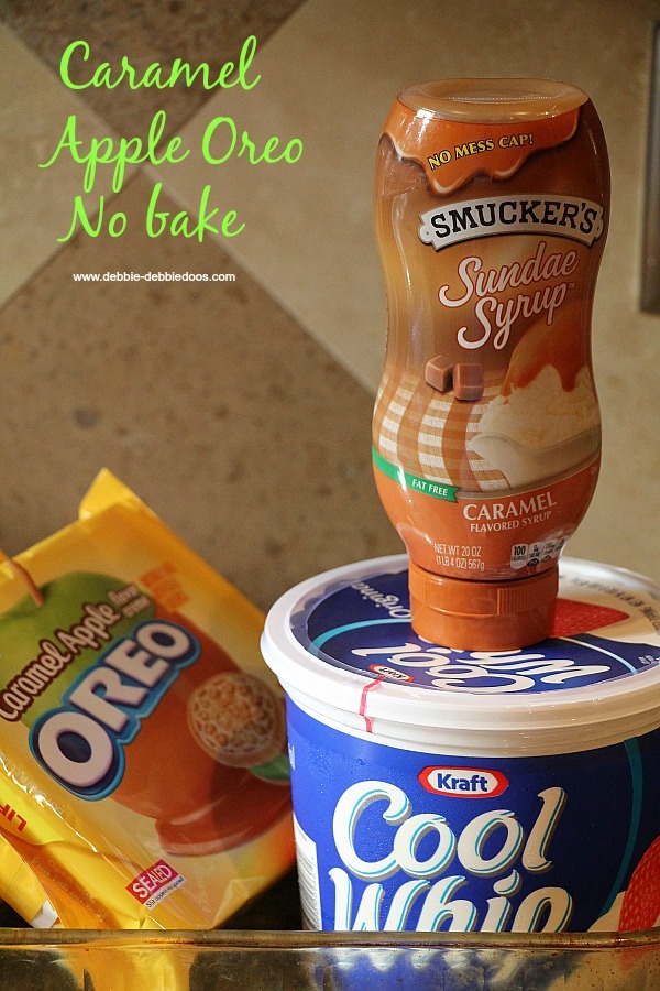 Caramel apple Oreo dessert cake Debbiedoos