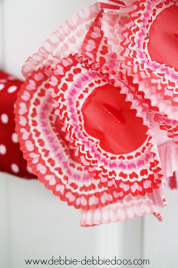 Valentine Ribbon cupcake liner foam wreath Debbiedoos