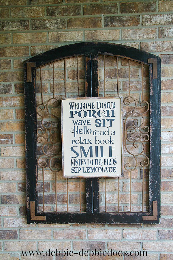 DIY stenciled porch sign