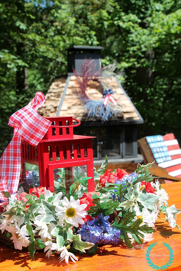 spray painted patriotic wreath