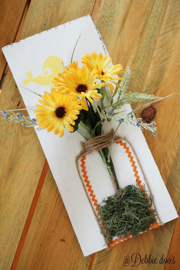 Scrap wood twine mason jar art Debbiedoos