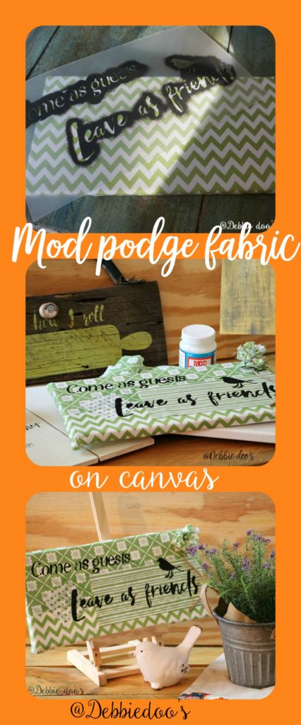 How to mod podge on canvas and make your own fun art work with a stencil @Debbiedoo's