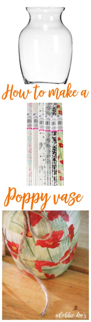 Poppy paper vase with dollar tree goods