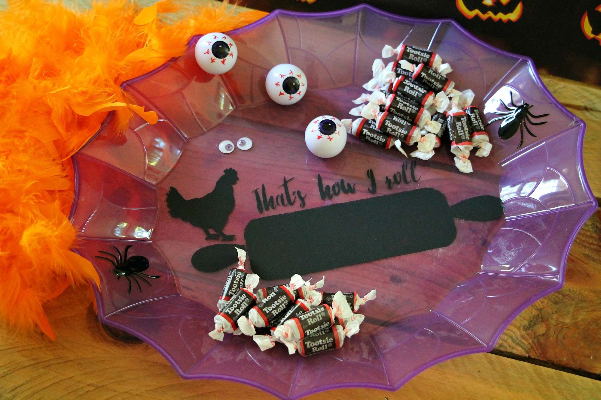 Dollar tree Halloween tray makeover Debbiedoos