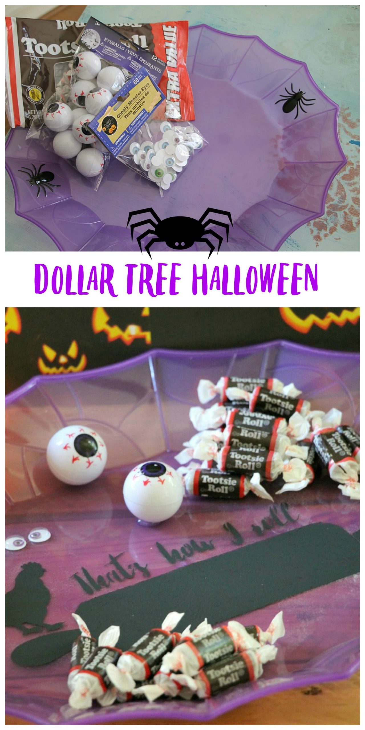 Dollar tree Halloween tray makeover Debbiedoos