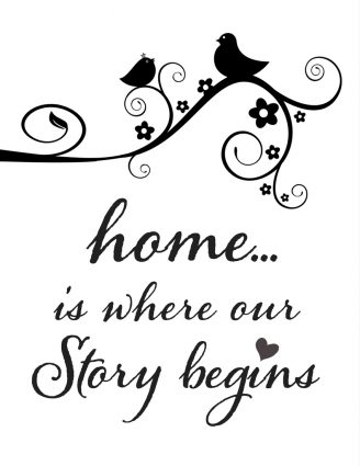 Home is where our story begins stencil