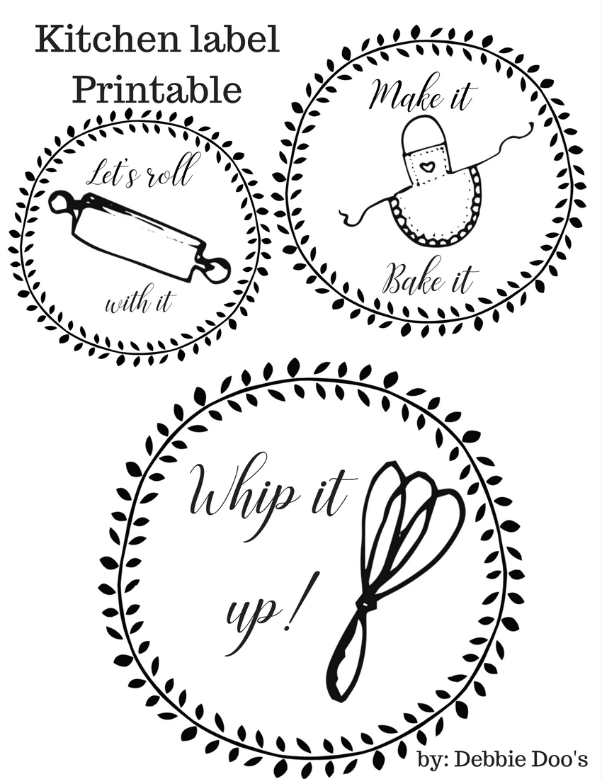 Free kitchen printable labels for canisters or more - Debbiedoos