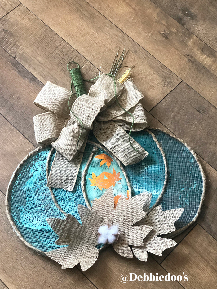 Dollar tree Pumpkin Splatter screen wreath