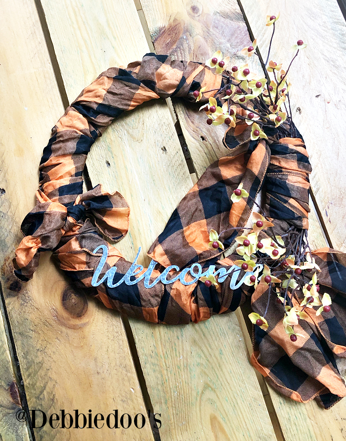 Dollar tree Fall Scarf Wreath