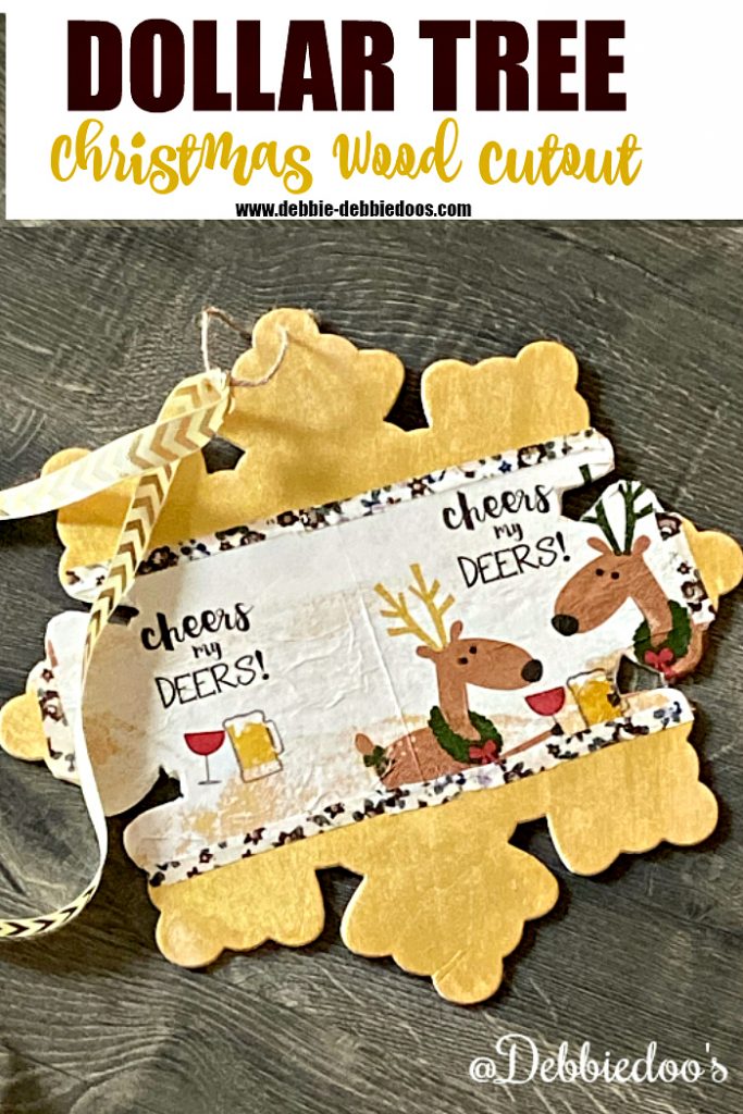 Dollar tree snowflake wooden cutout makeovers with mod podge and paint
