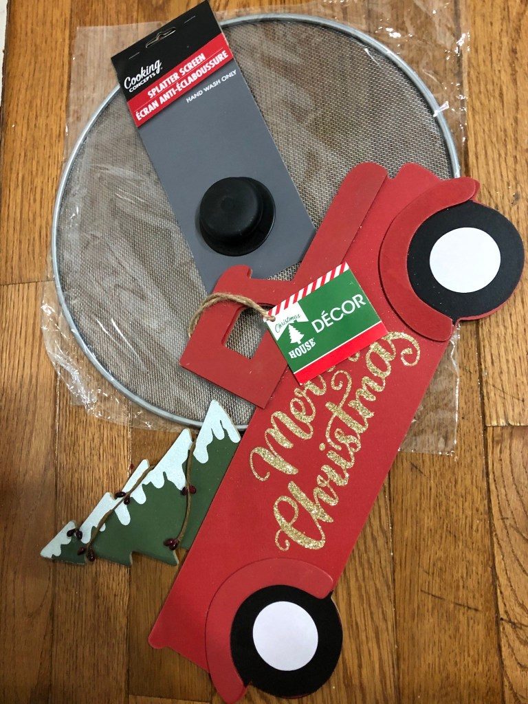 Dollar Tree Christmas Splatter Screen Wreath