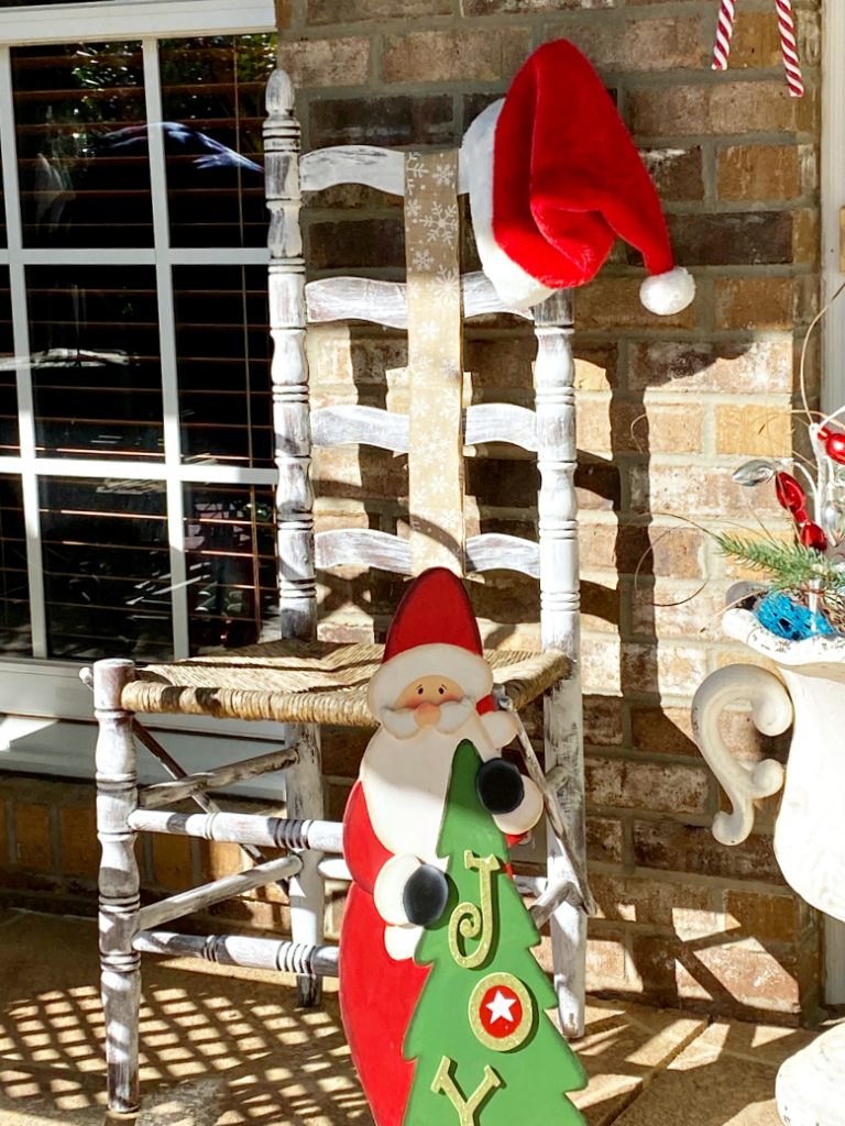 Vintage cane chair painted with chalk paint