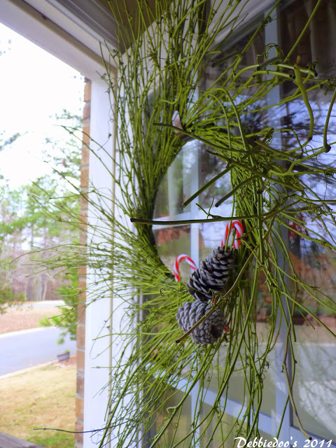 Twine and twig wreath spray painted for each season