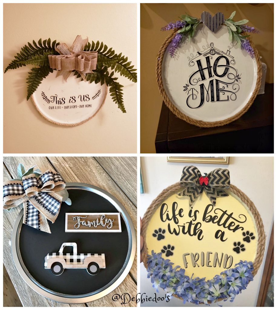 Dollar tree pizza pan wall hanging wreath ideas