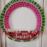 Dollar Tree Watermelon Clothespin wreath