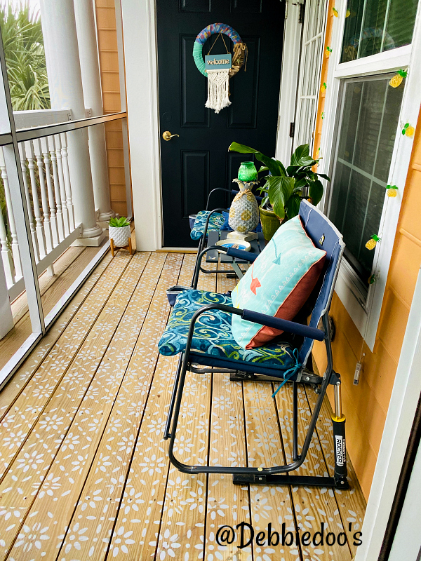 finished stenciled deck