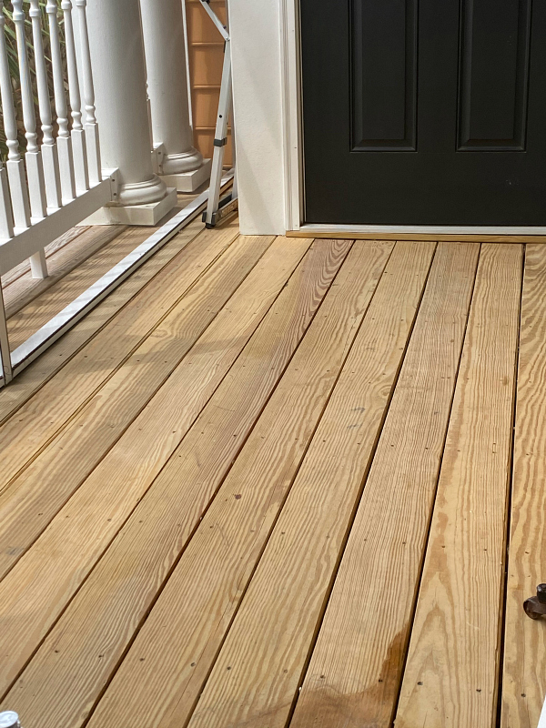 prepping the deck to stencil