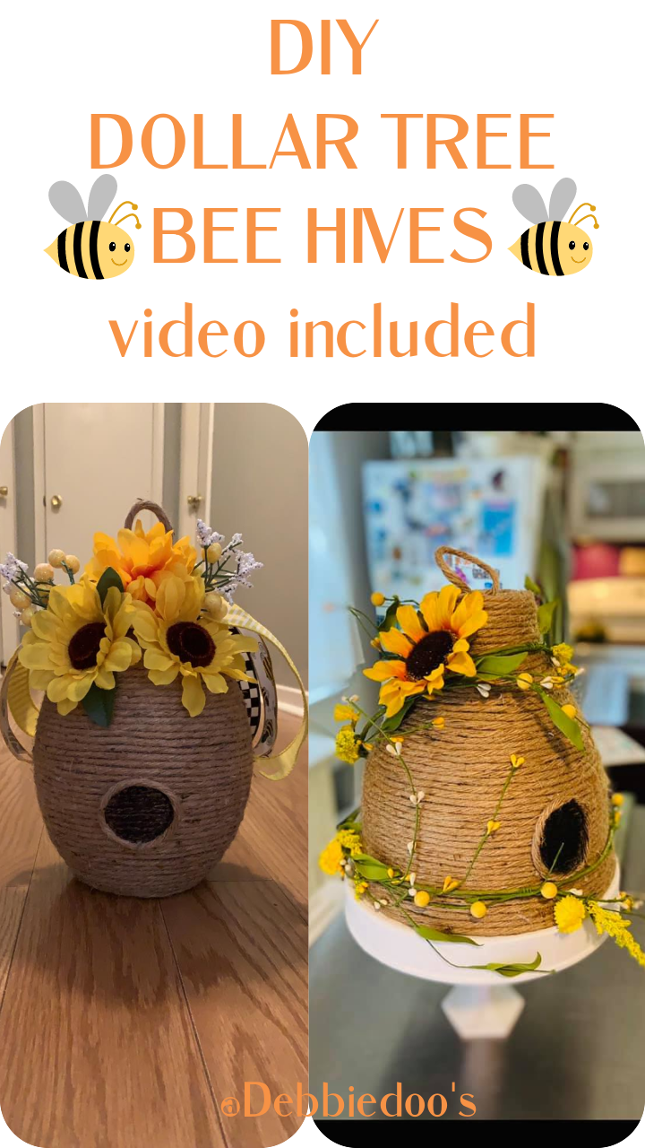 DIY Dollar Tree Beehives Debbiedoos